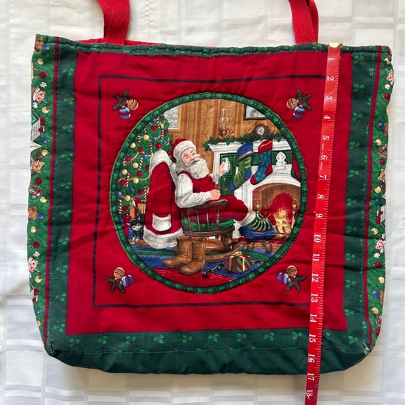 Santa Claus Handmade Christmas Tote Bag - Picture 5 of 11